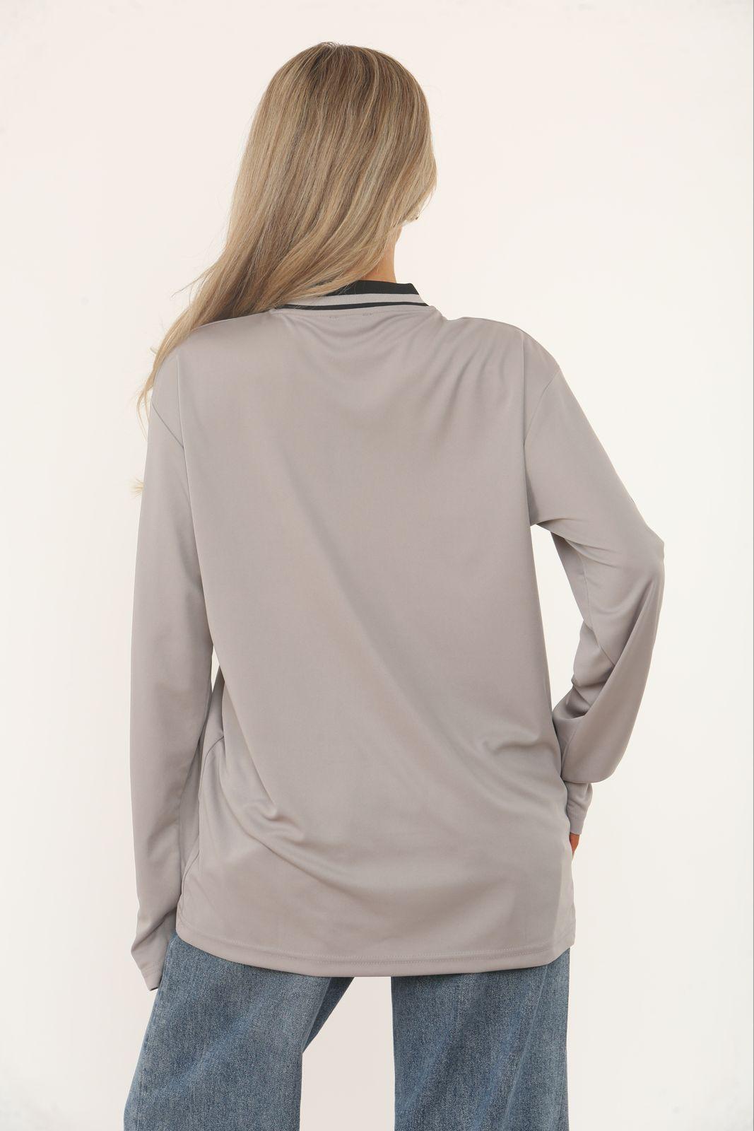 Oversized Long Sleeve Sports Football Jersey V-neck T-shirt