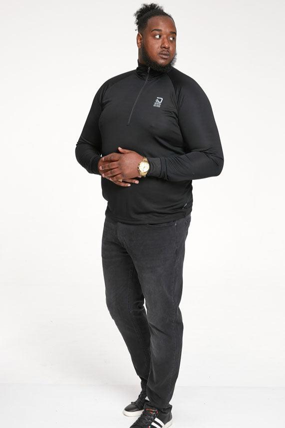 D555 Drywear Polyester 1/4 Zip Activewear T-Shirt Plus Size