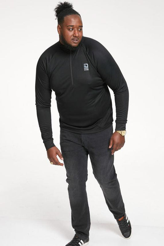 D555 Drywear Polyester 1/4 Zip Activewear T-Shirt Plus Size