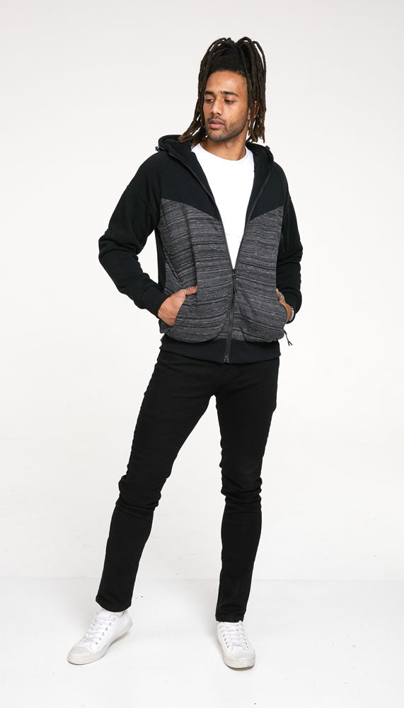 D555 Duke Men's Black Full Zip Hoodie Sweatshirt With Sherpa Lining Plus Size S-8XL