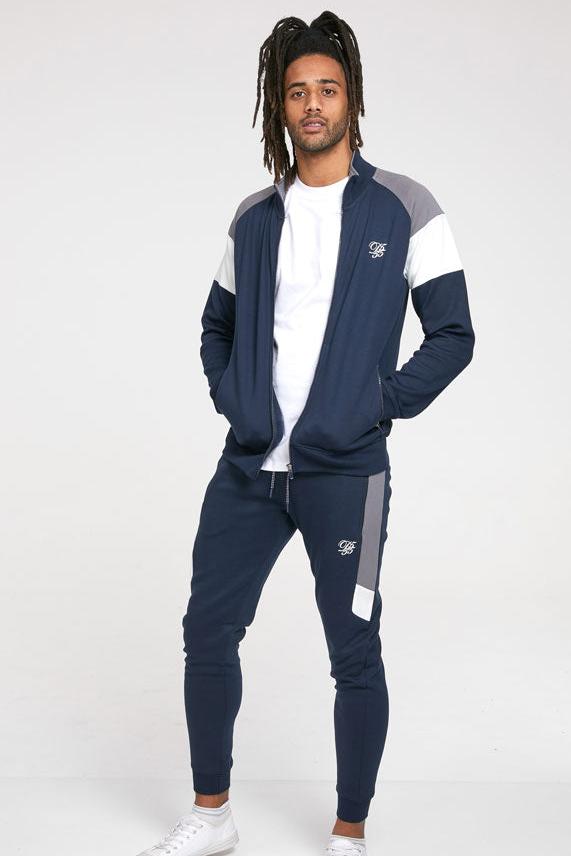 D555 Duke Couture Tracksuit Full Zip Two-Tone Navy Sweatshirt and Joggers