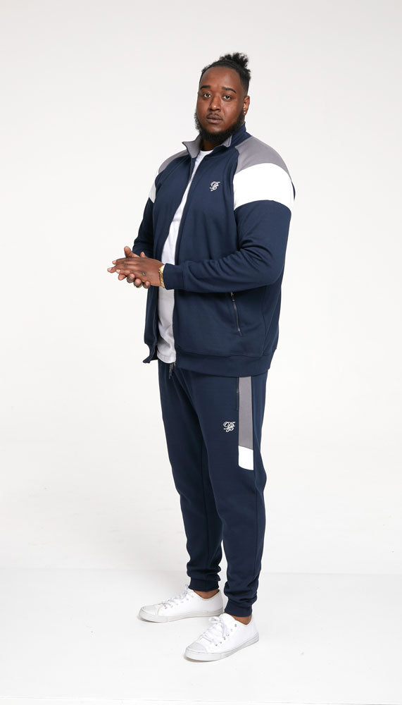 D555 Duke Couture Tracksuit Full Zip Two-Tone Navy Sweatshirt and Joggers