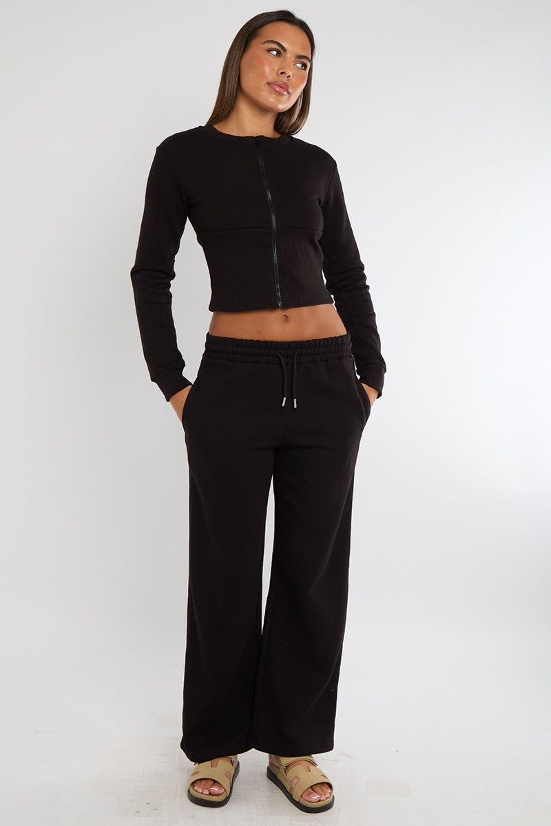 Corset Zip Up Sweatshirt and Joggers Tracksuit