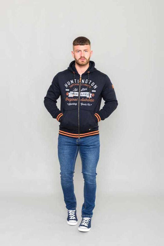 D555 Navy Hooded Motorcycle Sweatshirt Hoodie