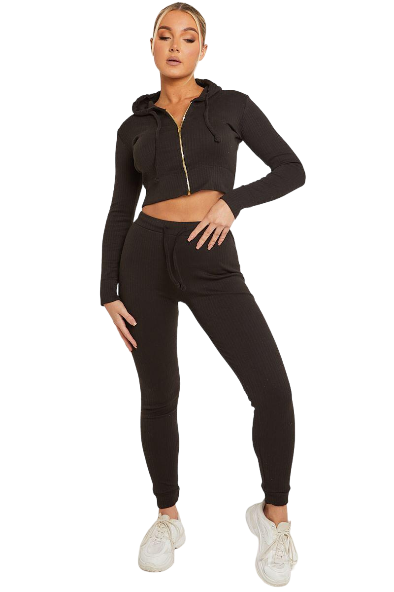 Ribbed Hoodie and Leggings Co-ord