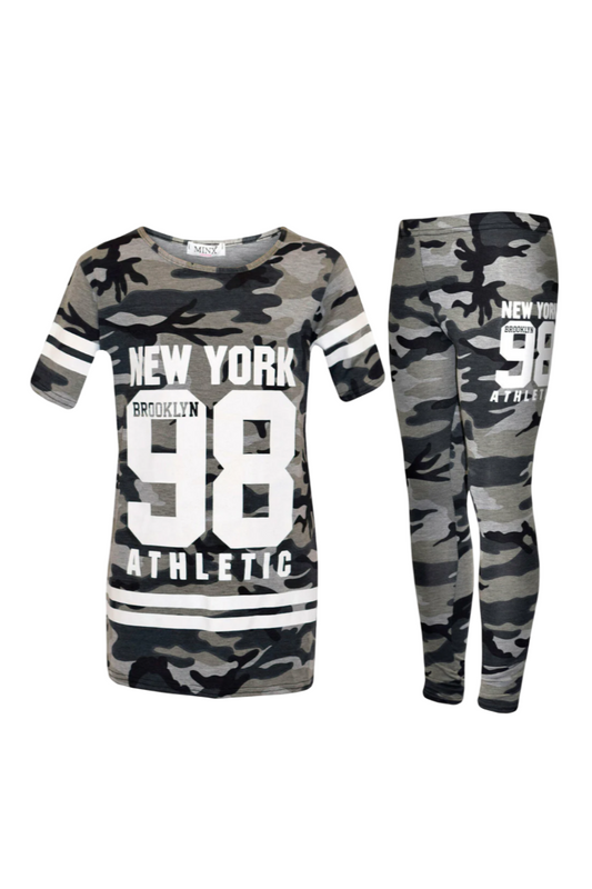 New York 98 Athletic Top and Leggings Sets