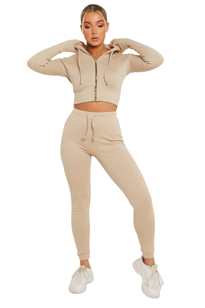 Ribbed Hoodie and Leggings Co-ord