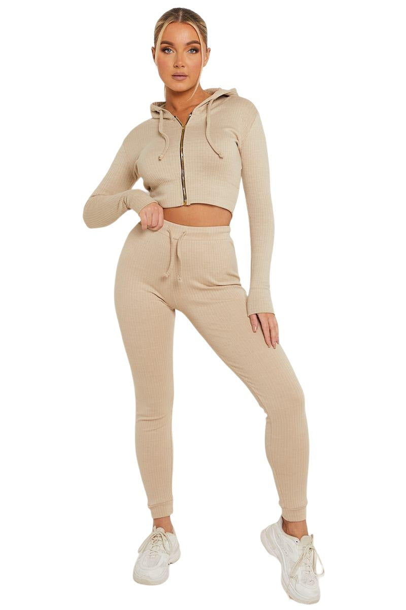 Ribbed Hoodie and Leggings Co-ord