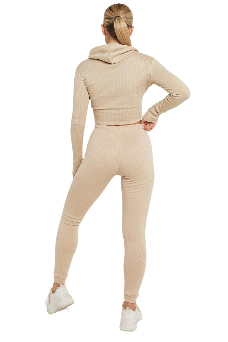 Ribbed Hoodie and Leggings Co-ord