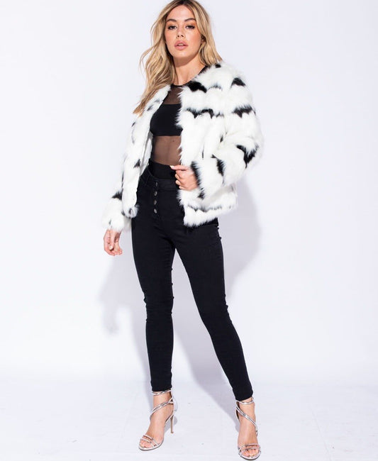 Faux Fur Jacket Formal Evening Party Satin Lined Coat