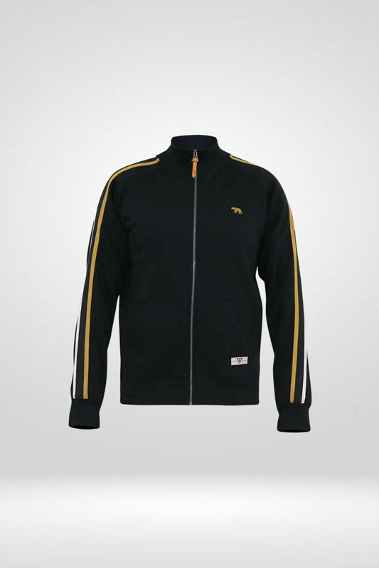 D555 Black Full Zip Striped Sweatshirt Jacket S-8XL