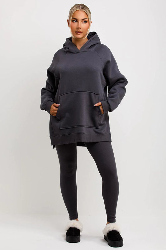 Oversized Hoodie & Ribbed Leggings Set - 19 colours