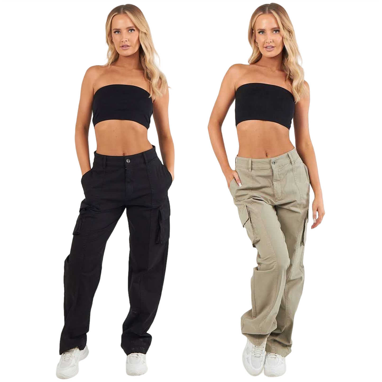 Combat Stretch Cotton Low Waist Cargo Trousers