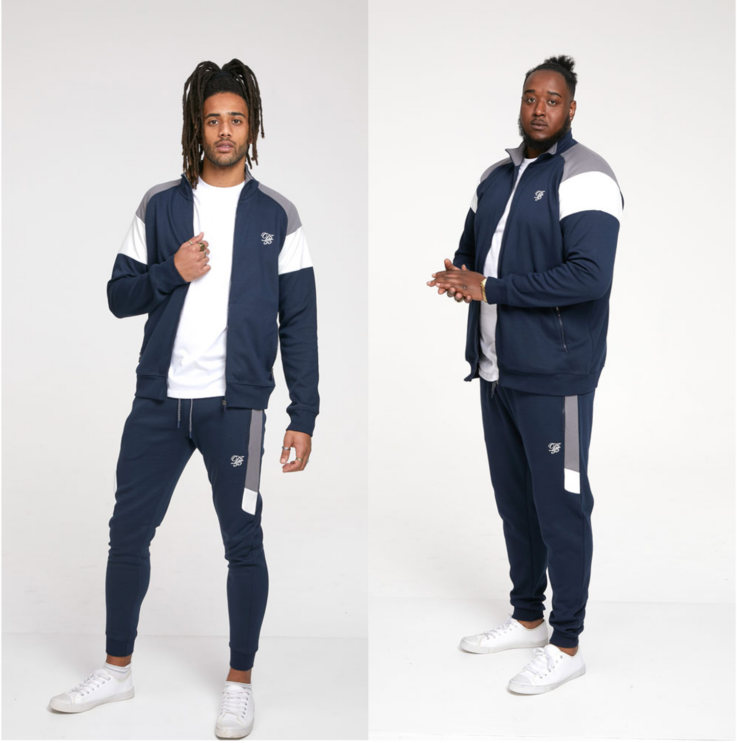 D555 Duke Couture Tracksuit Full Zip Two-Tone Navy Sweatshirt and Joggers