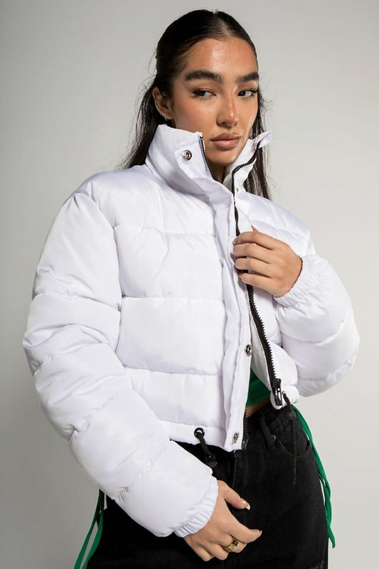 Cropped Puffer Coat Padded Quilted Jacket