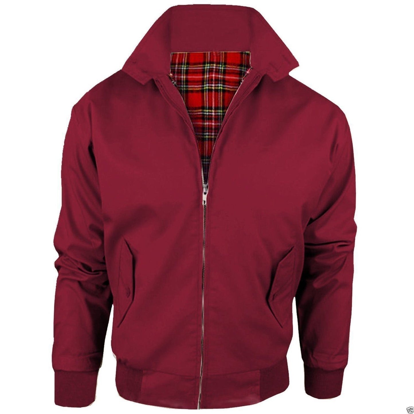 Men's Harrington Vintage Inspired Jacket In Wine.