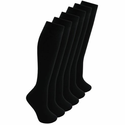 Girls Knee High Black School Socks.