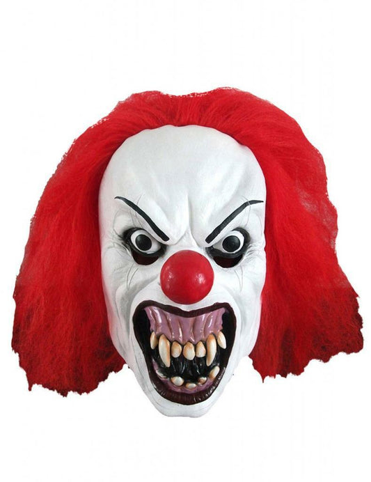 Halloween Red Snarling Clown Halloween Mask.