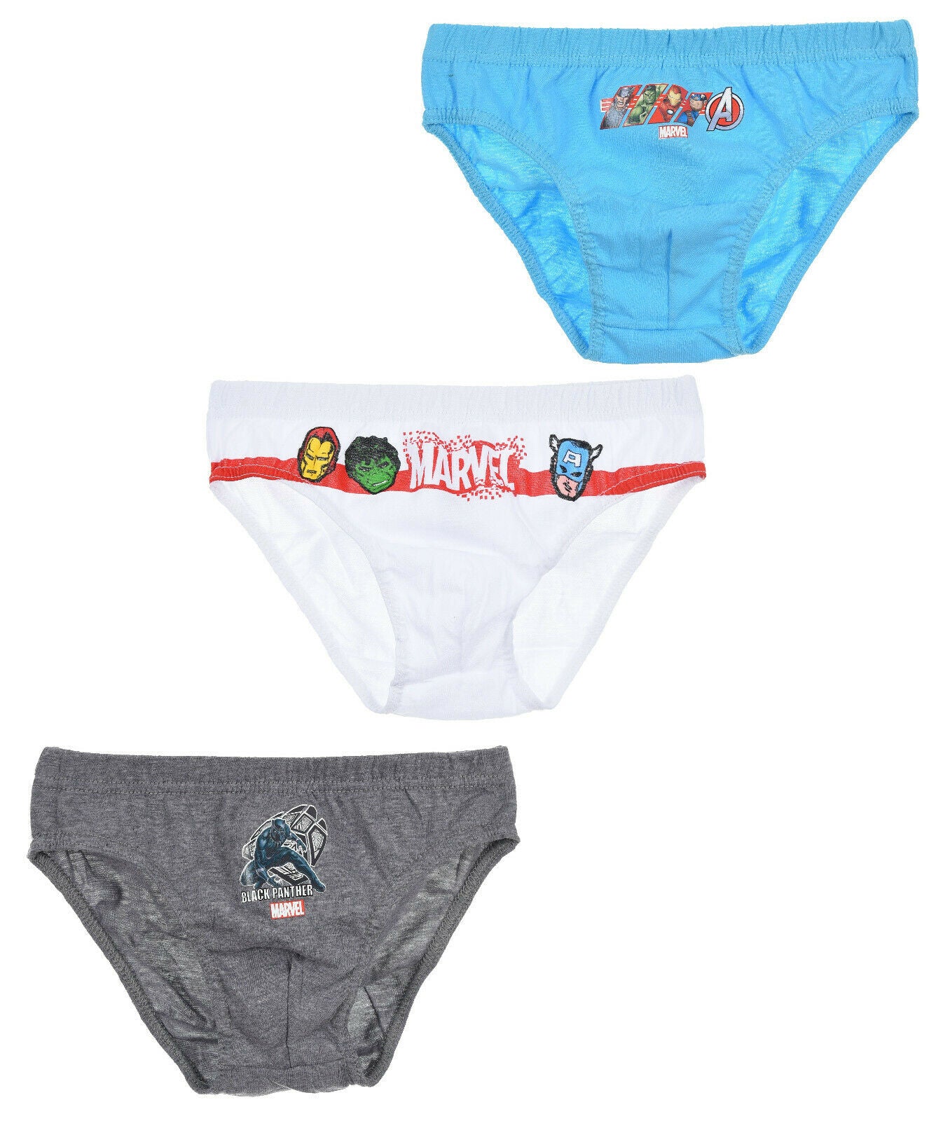 Children's Marvel Avenger 3 Brief Set Each Colour Has A Different Design On, Ages 2 To 8 Official Merchandise