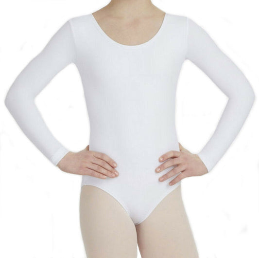 White Long Sleeve Leotard