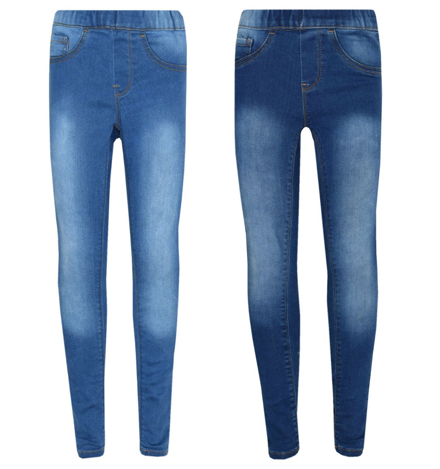 Girls Denim Jeggings. Black Dark & Light Wash Denim Sizes 5-6, 7-8, 9-10, 11-12, 13 They Have An Elasticated Waist