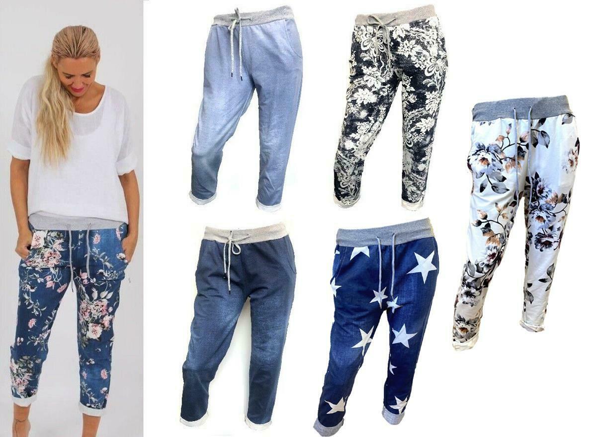 Ladies Italian Cropped Lounge pants In Multiple Designs. Sizes 8-14, 16-18 Available.