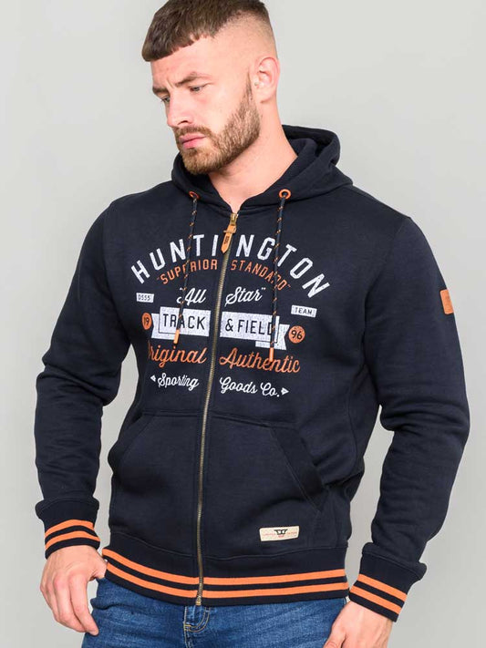 D555 Navy Hooded Motorcycle Sweatshirt Hoodie