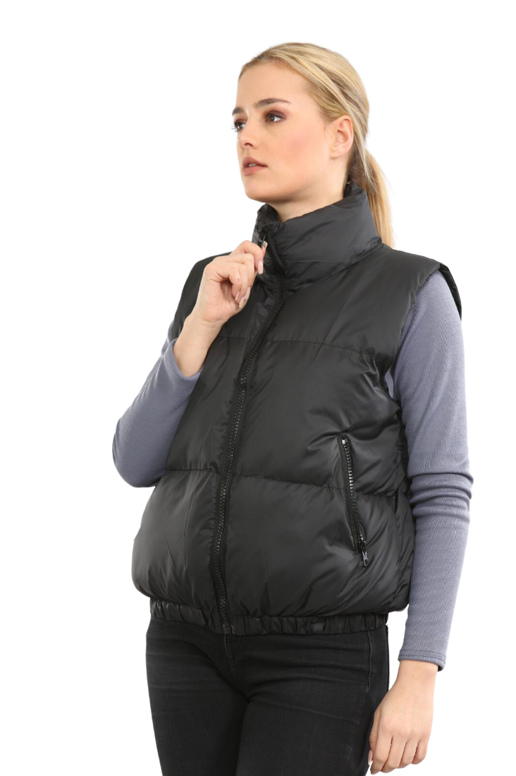 Short Padded Puffer Gilet Vest Jacket