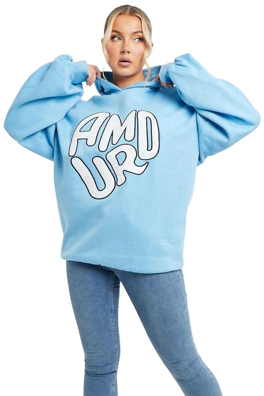 Amour Hooded Oversized Sweatshirt Hoodie