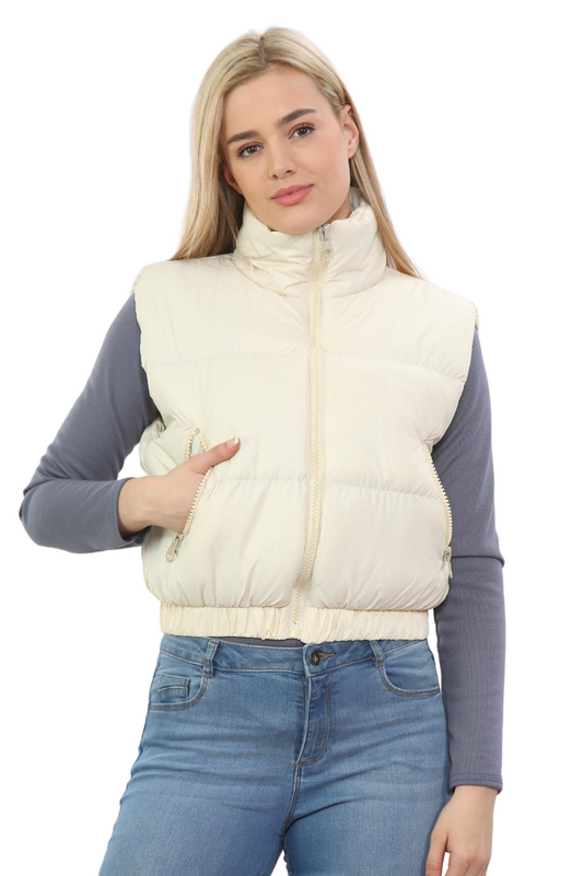 Short Padded Puffer Gilet Vest Jacket