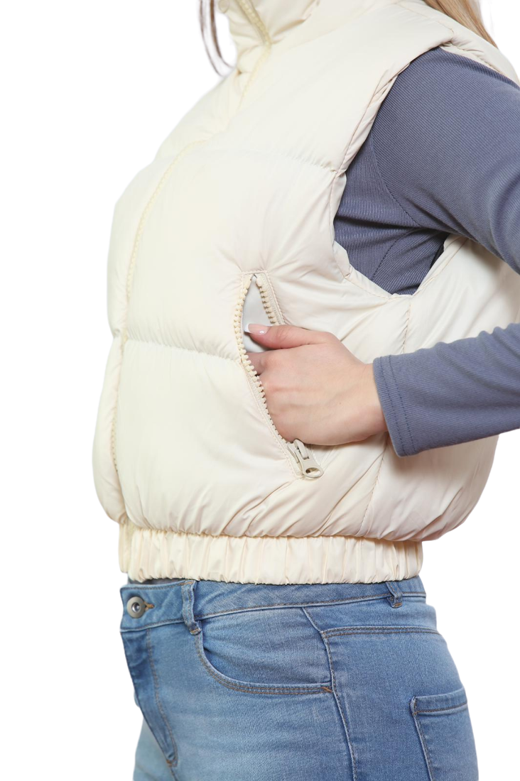 Short Padded Puffer Gilet Vest Jacket
