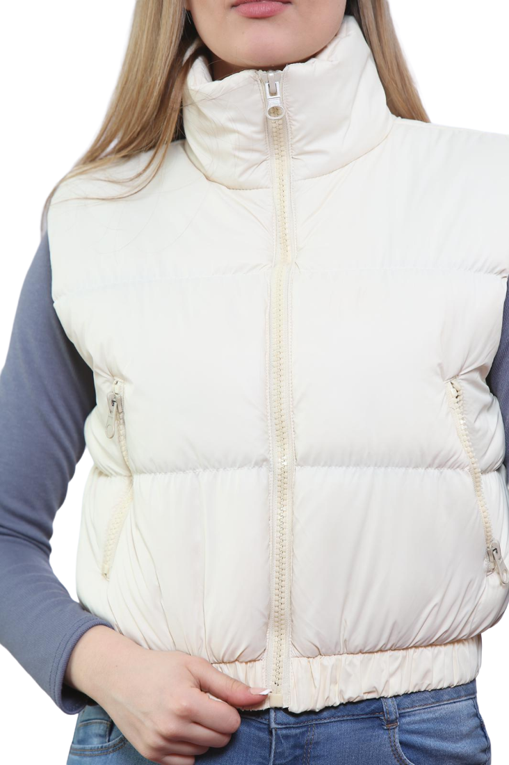 Short Padded Puffer Gilet Vest Jacket