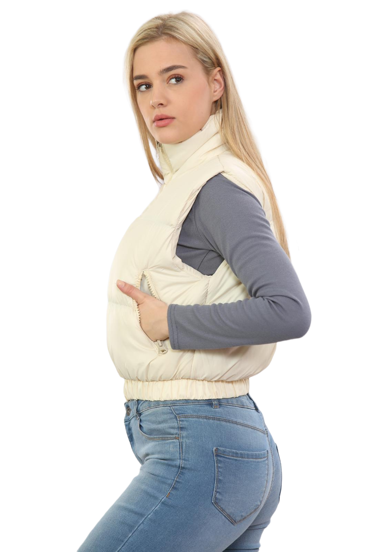 Short Padded Puffer Gilet Vest Jacket