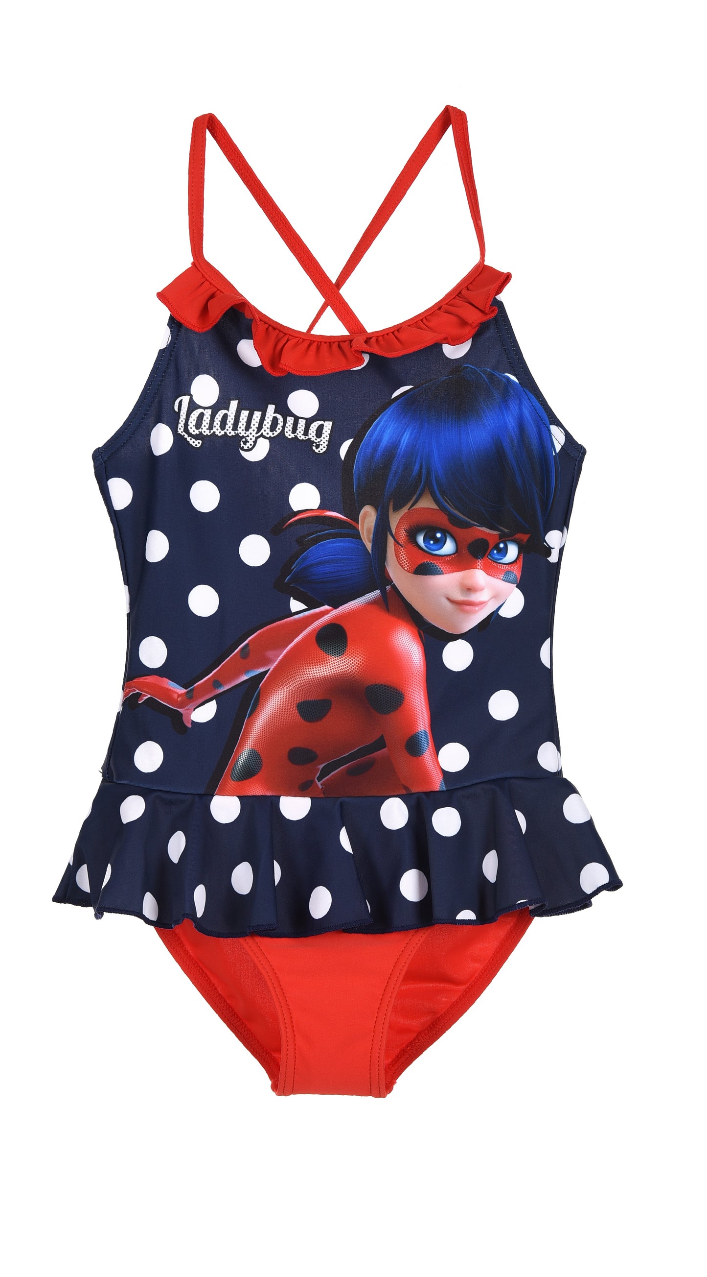 Miraculous Tales Of Ladybug & Cat Noir Navy Blue Swimming Costume, Ages 4, 5, 6, 8, 100% Polyester, Official Merchandise