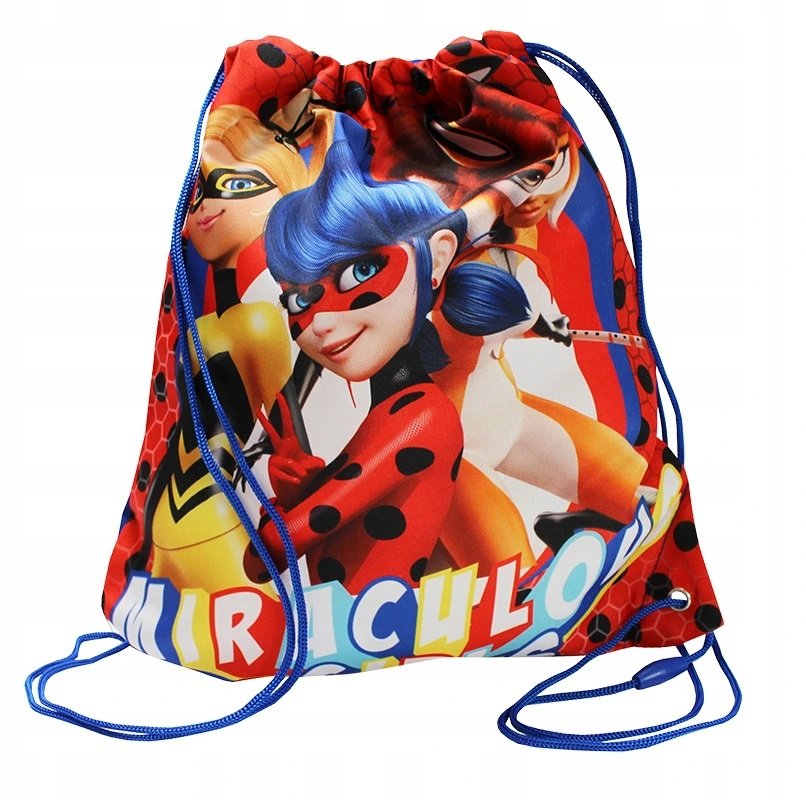 Miraculous Ladybug & Cat Noir Drawstring School P.E. Gym Bag