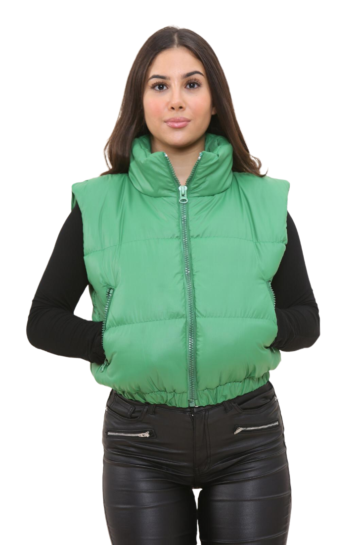 Short Padded Puffer Gilet Vest Jacket