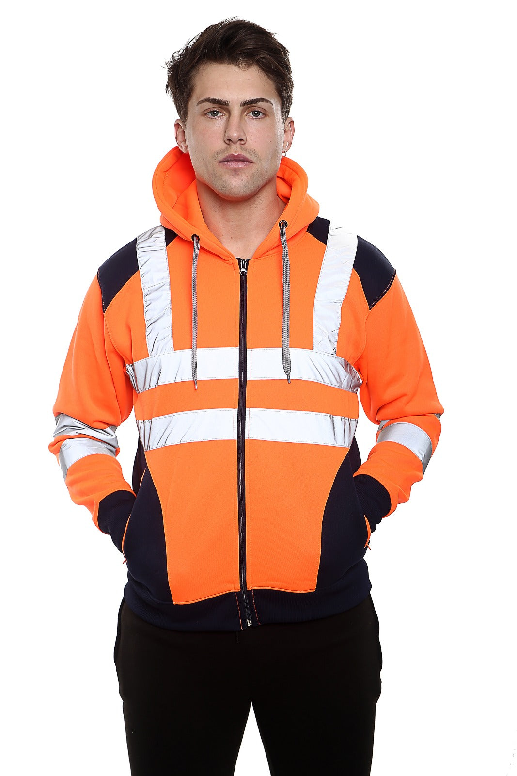 Hi-Vis High-Visibility Workwear Hooded Jacket