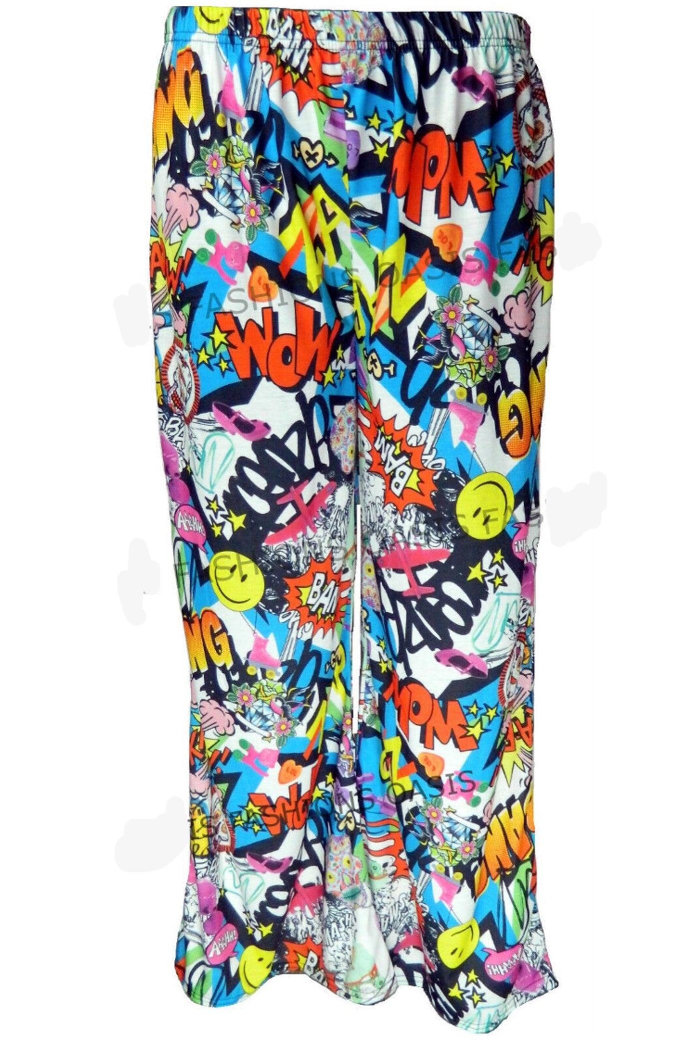 Wide Pattern Palazzo Trousers