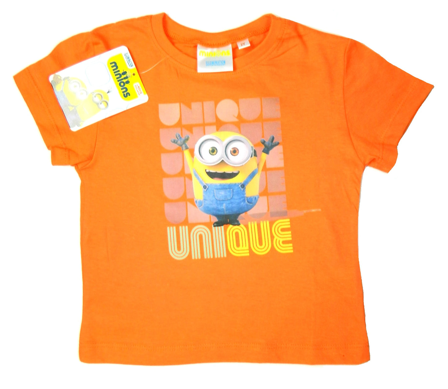 Children's Neon Orange Short Sleeve Minion T-Shirt. Age 2 To 8