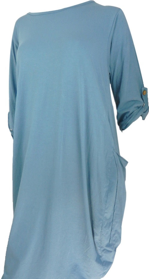 Italian Boho Long Sleeve Tunic Dress