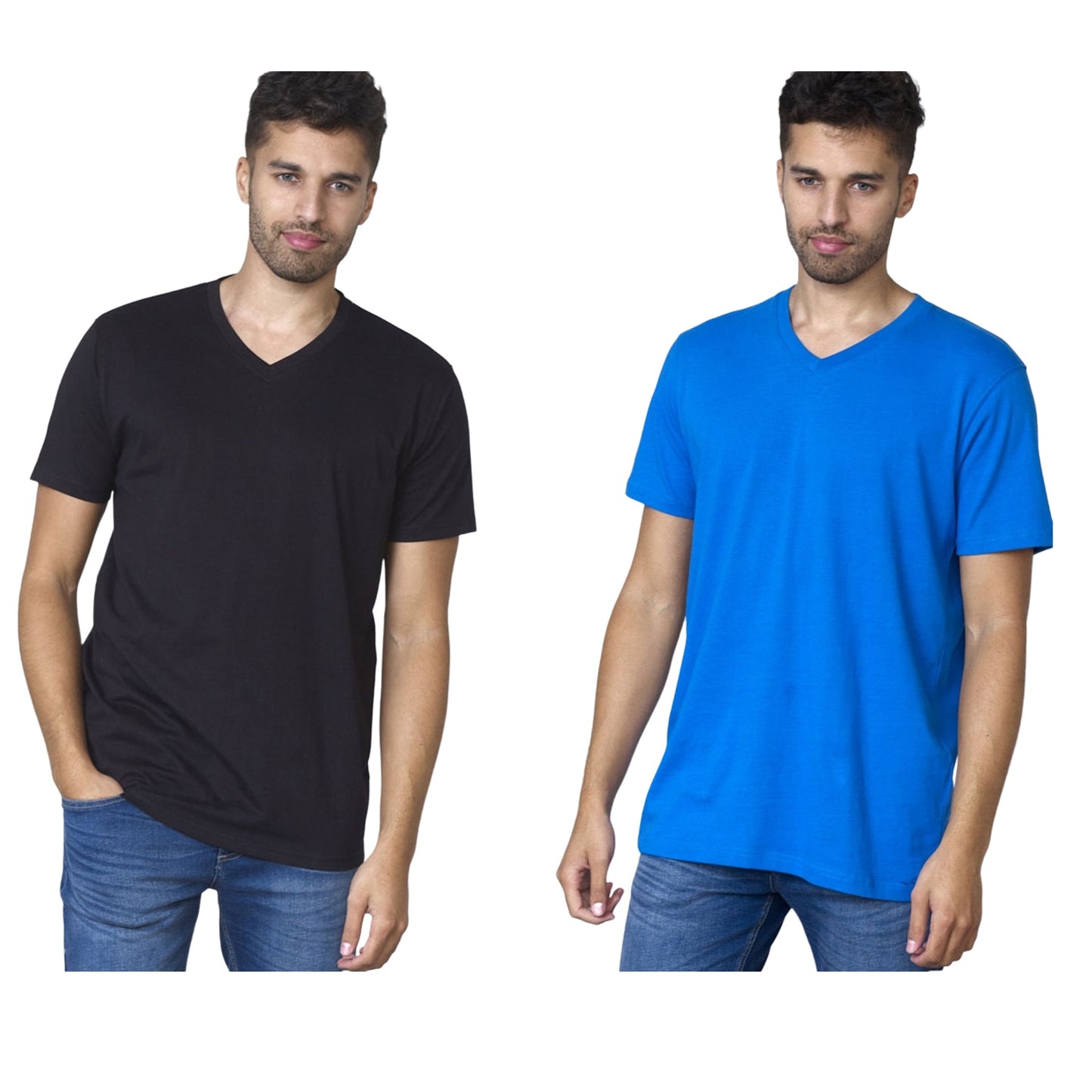 D555 Duke V-Neck Premium Weight Cotton Short Sleeve T-Shirts