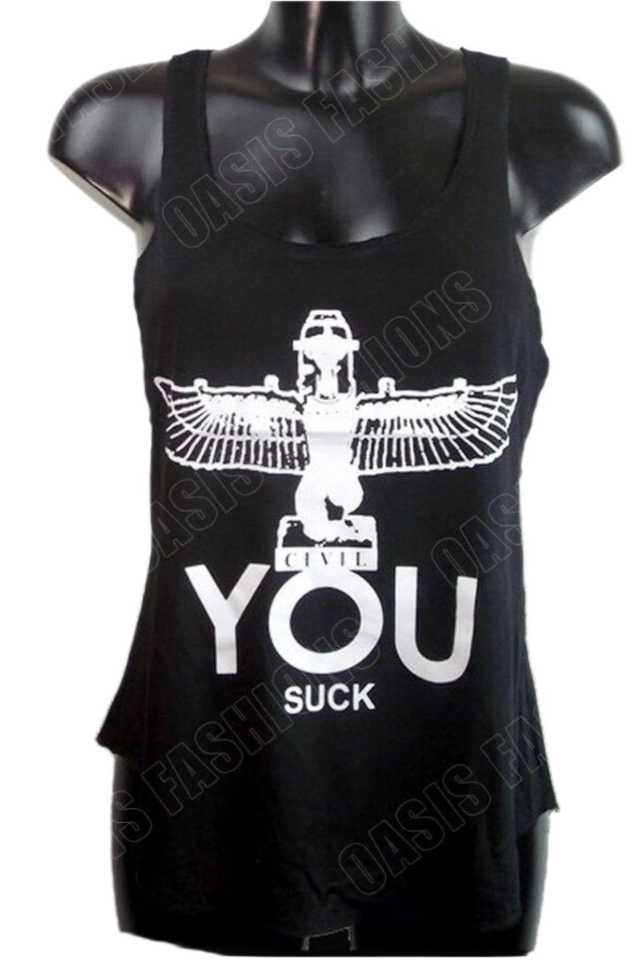 Sleeveless Slogan Vest Top