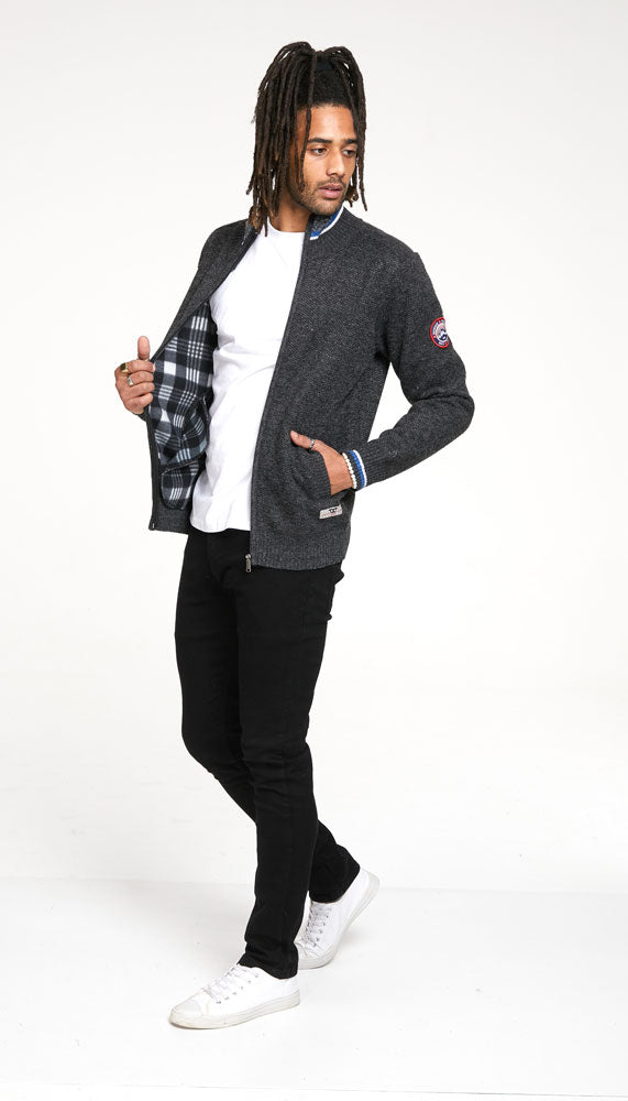 D555 Duke Plain Knitted Full Zip Sweatshirt Jacket Regular & Plus Size