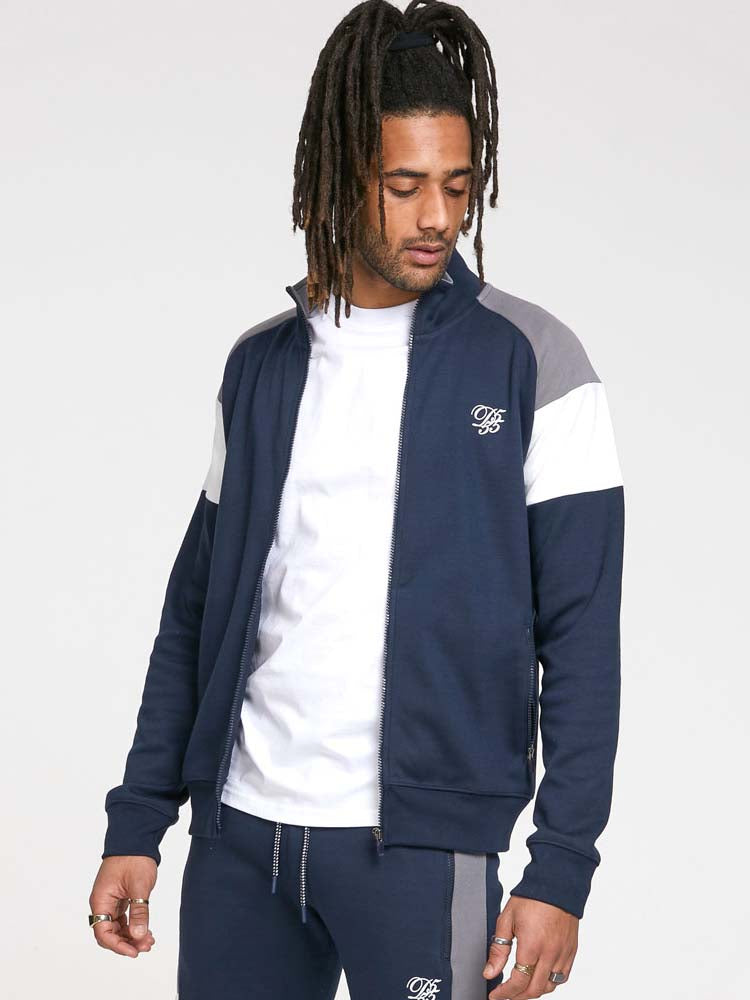D555 Duke Couture Tracksuit Full Zip Two-Tone Navy Sweatshirt and Joggers