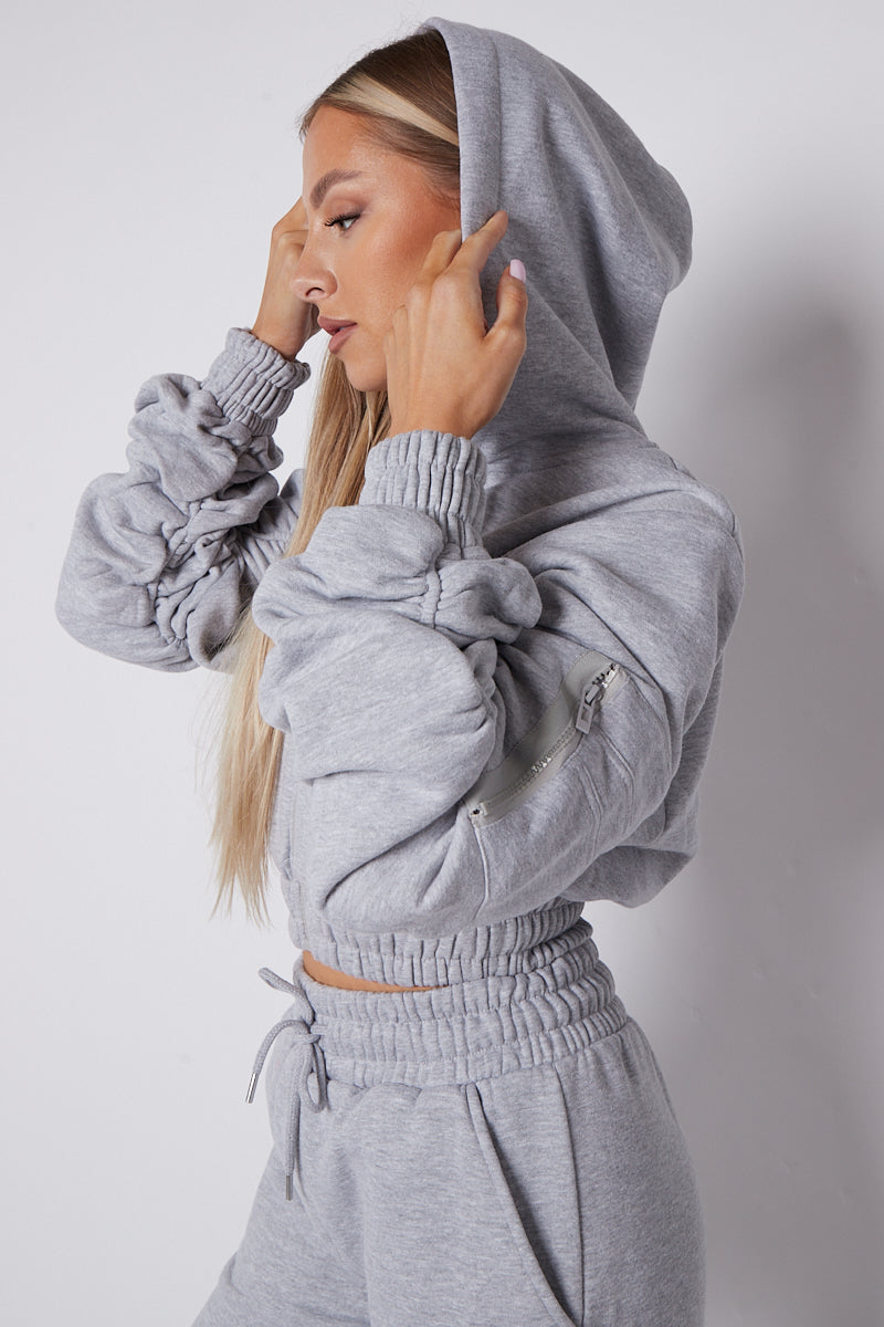 Ruched Sleeve Tracksuit Loungewear Co-ord Set