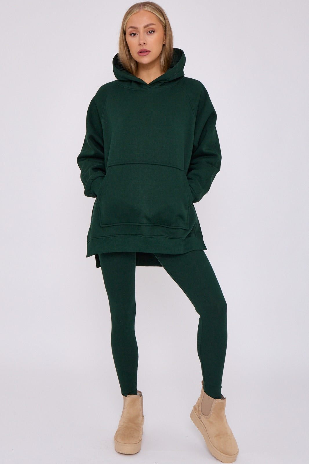 Oversized Hoodie & Ribbed Leggings Set - 19 colours