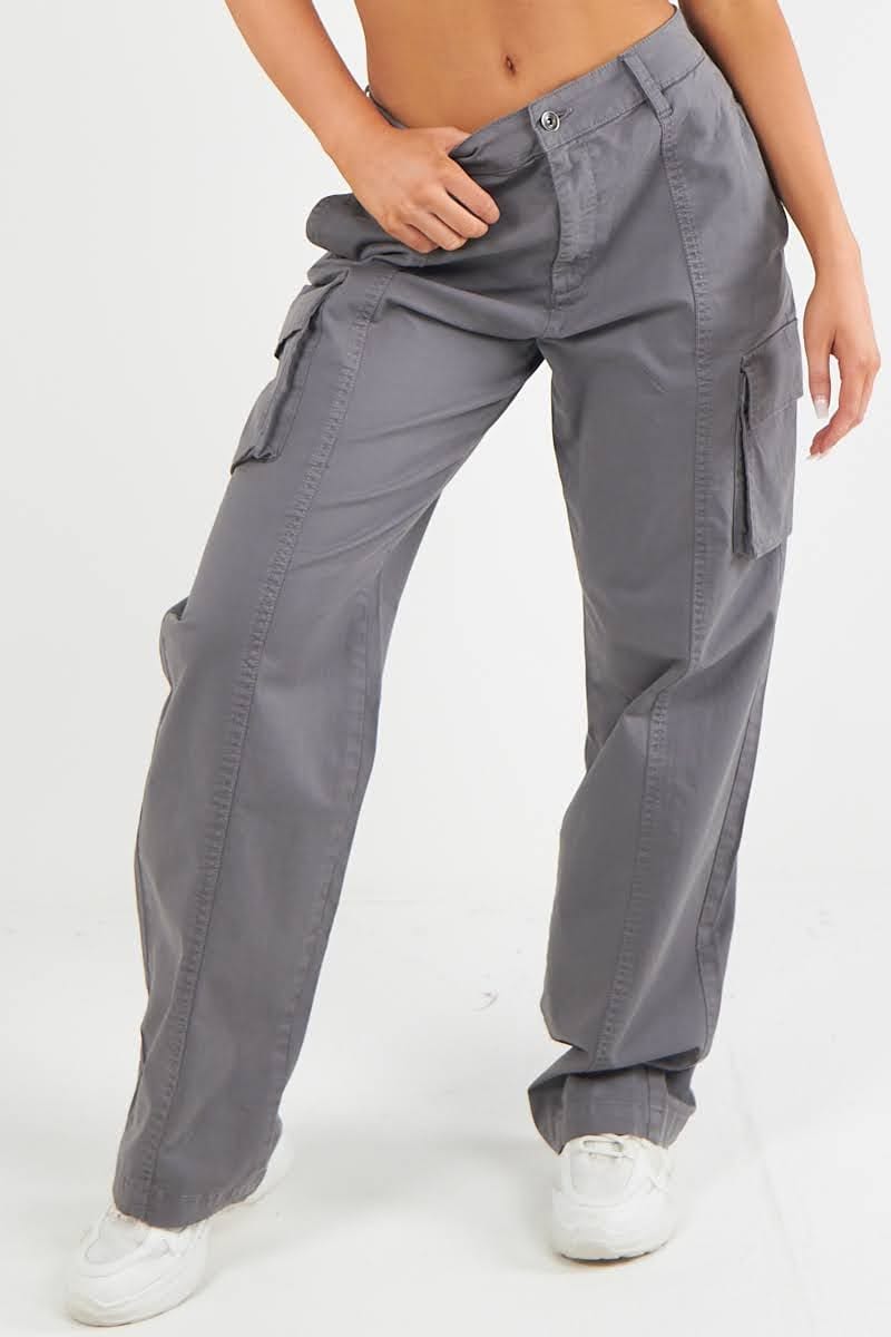 Combat Stretch Cotton Low Waist Cargo Trousers