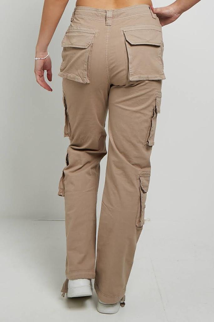 Combat Stretch Drawstring Hem Low Waist Cotton Cargo Trousers