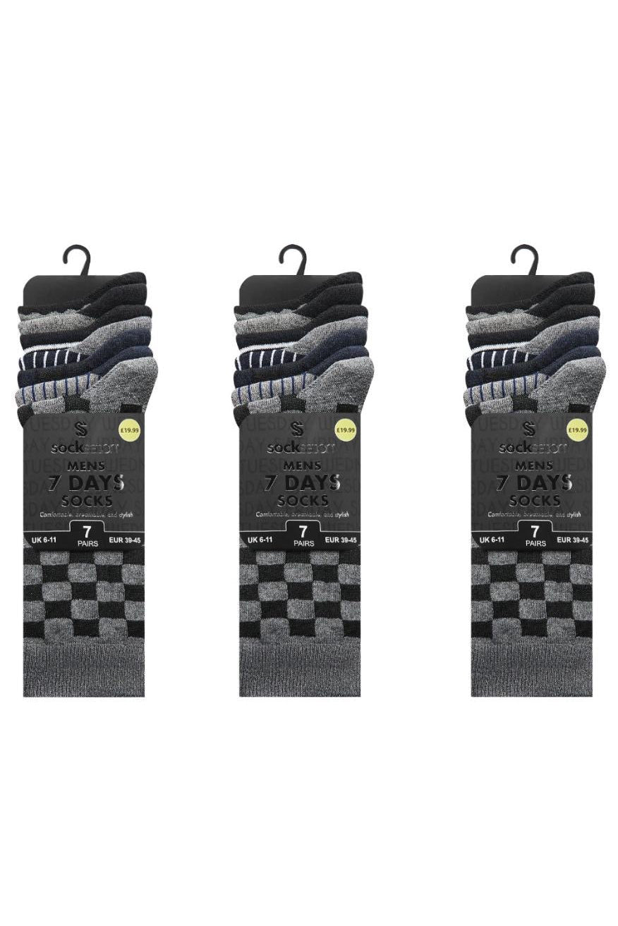 7 Pairs Men’s Cotton Crew Socks (UK 6–11)