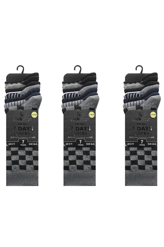 7 Pairs Men’s Cotton Crew Socks (UK 6–11)